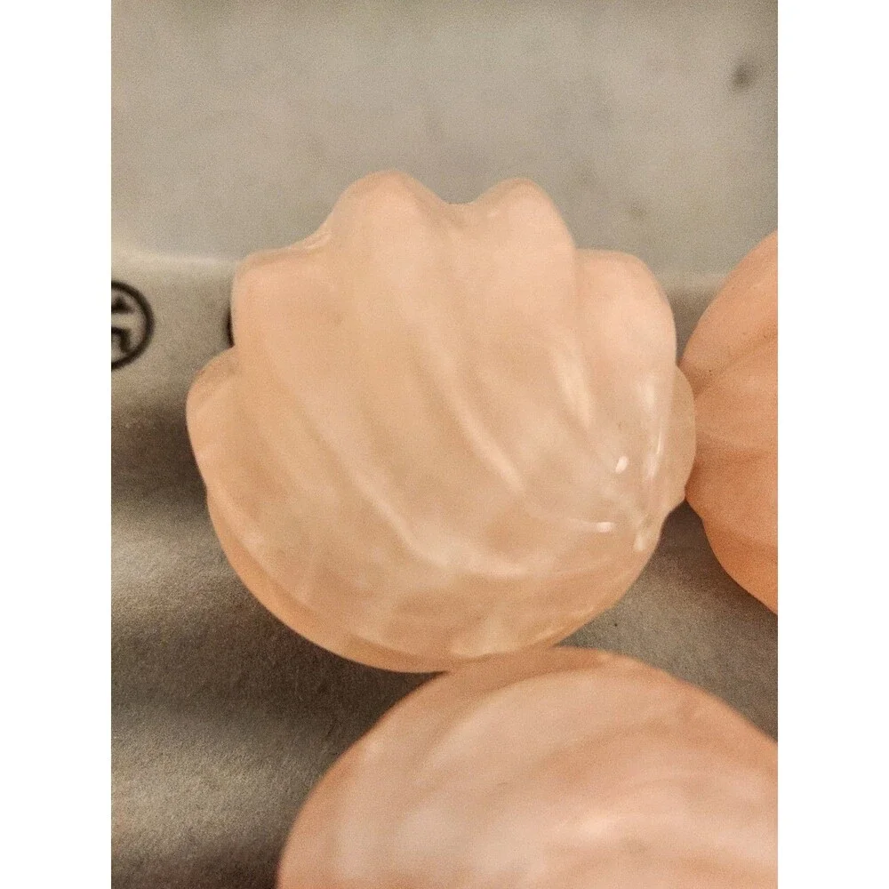 5 Huge 24mm Carved Rose Quartz Melon Beads - 16g Each - Pink Gemstone Lot FS